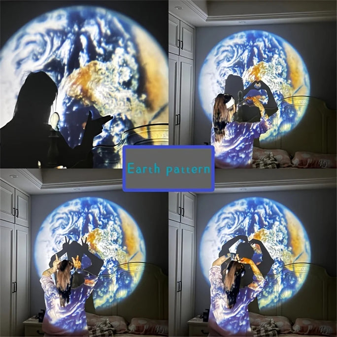 Moon Earth Projector Night Light USB Earth Projection