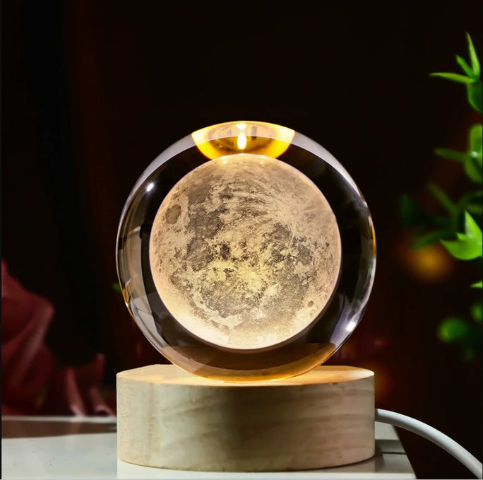 LED Night Light Galaxy Crystal Ball Table