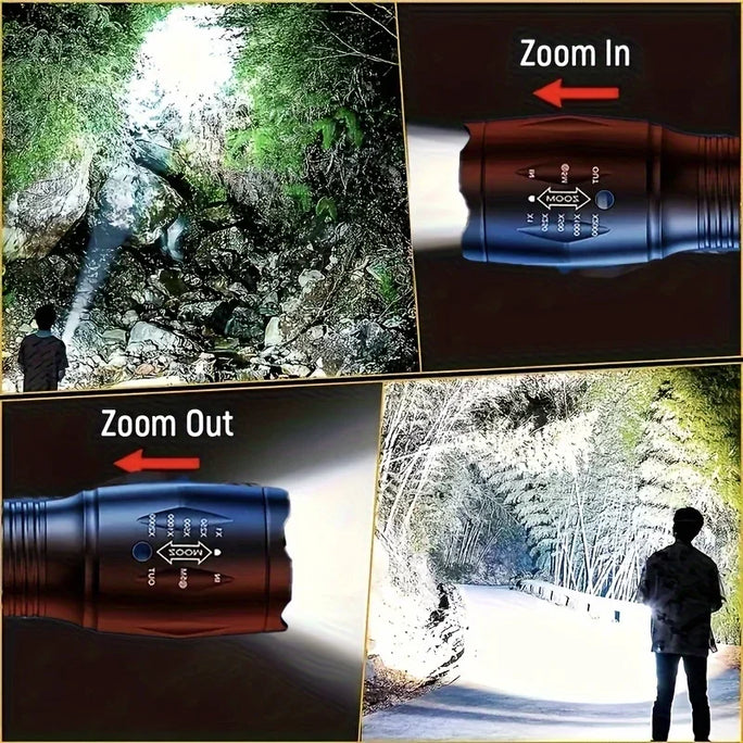 LED Flashlights,Portable Flash Light With 5 Modes & Zoomable