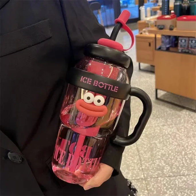 1100ML Sports Water Bottle Cute Aesthetic Large Capacity Straw