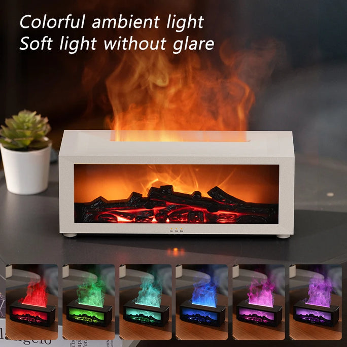 Fireplace Aroma Diffuser 150ml 7 Color Flame