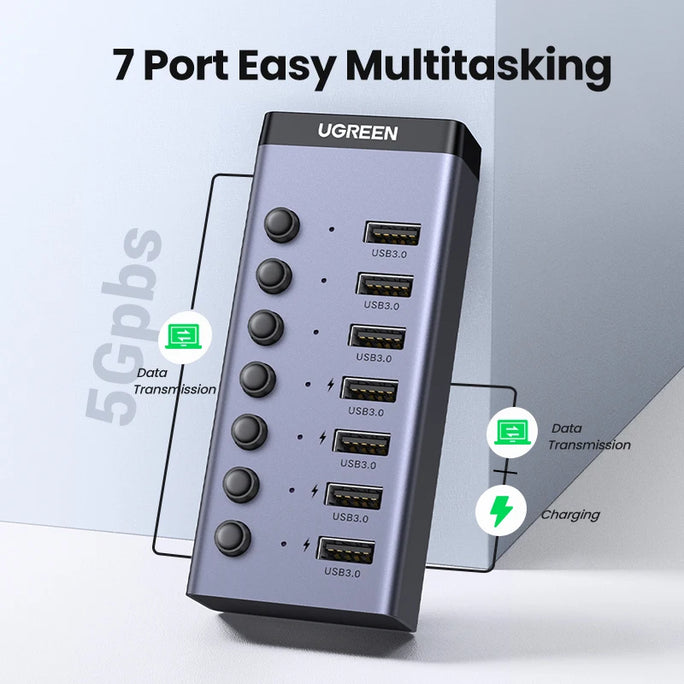 UGREEN USB HUB 7 Ports USB3.0 Splitter 5Gbps with Individual