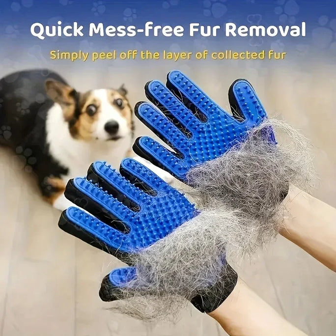 1pc Pet Grooming Gloves - Gentle Deshedding Brush
