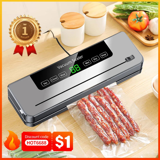 Electric Vacuum Sealer Food Storage Seal Touch Button Dry/Wet
