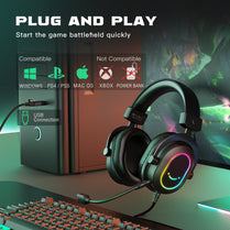 Fifine Dynamic RGB Gaming Headset with Mic
