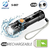 Powerful LED Flashlight With Tail USB Charging