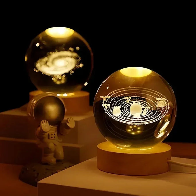 3D Crystal Ball Led Night Light Christmas Creative Gift Holiday Planet Crystal Ball