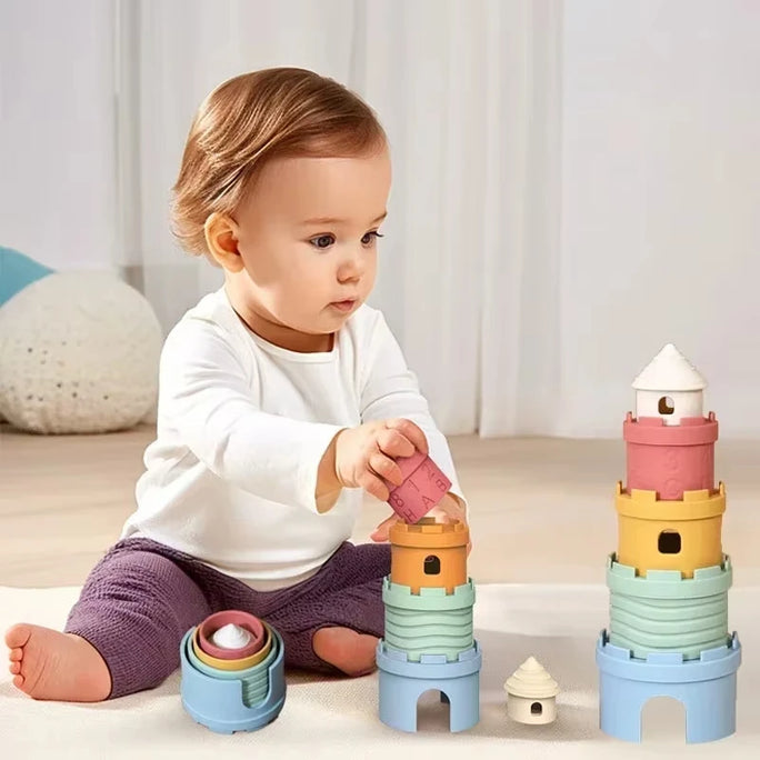 Baby Stacking Cups Montessori Bath Toy for