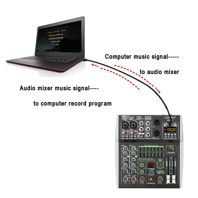 4/6 Channel Mixing Console 48V 99 DSP Effect Bluetooth
