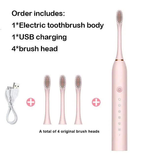 Sonic Electric Toothbrush Adult Smart Timing Tooth