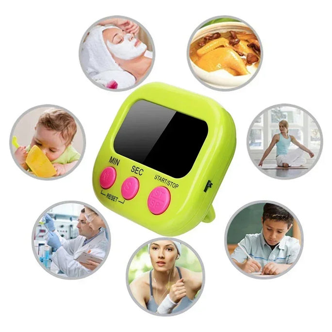 Electronic Kitchen Timer with Magnetic Back -LCD