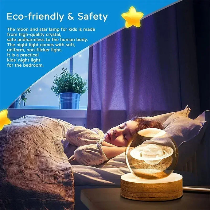 3D Crystal Ball Led Night Light Christmas Creative Gift Holiday Planet Crystal Ball