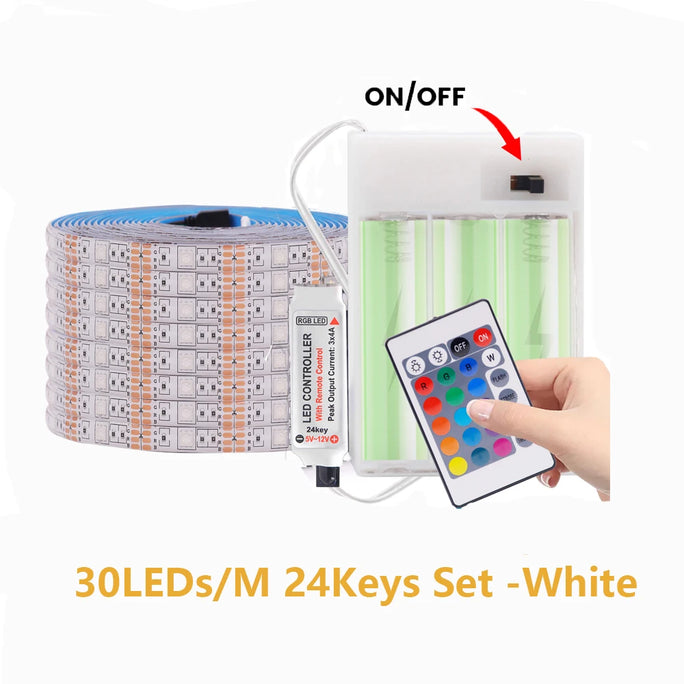 5V 5050 2835 RGB LED Strip Light Battery Power