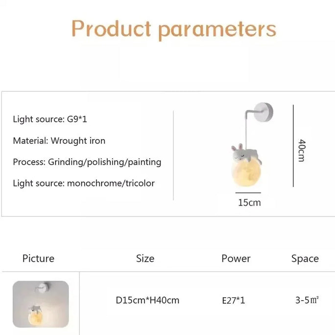 Modern LED Wall Lamp Creative Moon Light