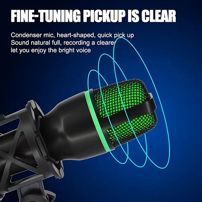 Professional Condenser Microphone Kit, RGB Lighting