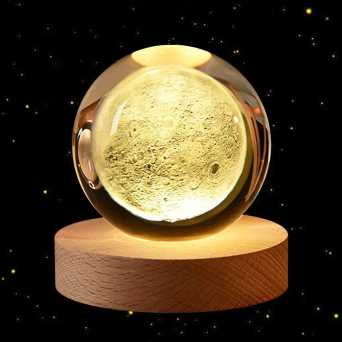3D Crystal Ball Led Night Light Christmas Creative Gift Holiday Planet Crystal Ball