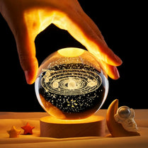Glowing Planet Galaxy Astronaut Crystal Ball Night