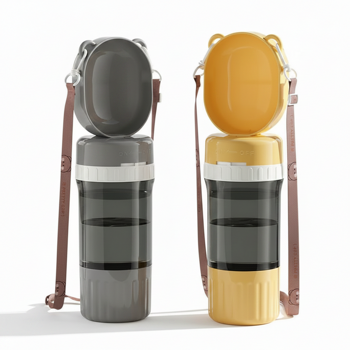 2 in 1 Portable Dog Water Bottle Pet Water Container with Food Storage Pet