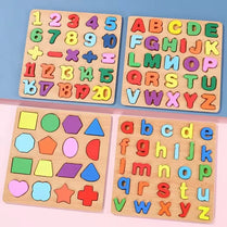 Montessori Wooden Puzzle 3D Alphabet Letters Number Matching