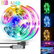 LED Strip Light RGB 5050 5V 3-Key Control Color Changing Light Strip