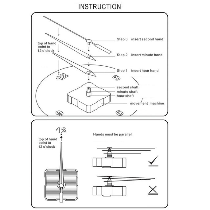 DIY Wall Clock Pendulum Movement Silent Mechanism with Hands