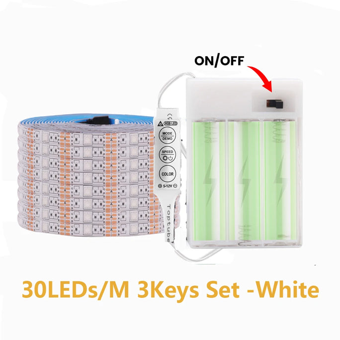 5V 5050 2835 RGB LED Strip Light Battery Power