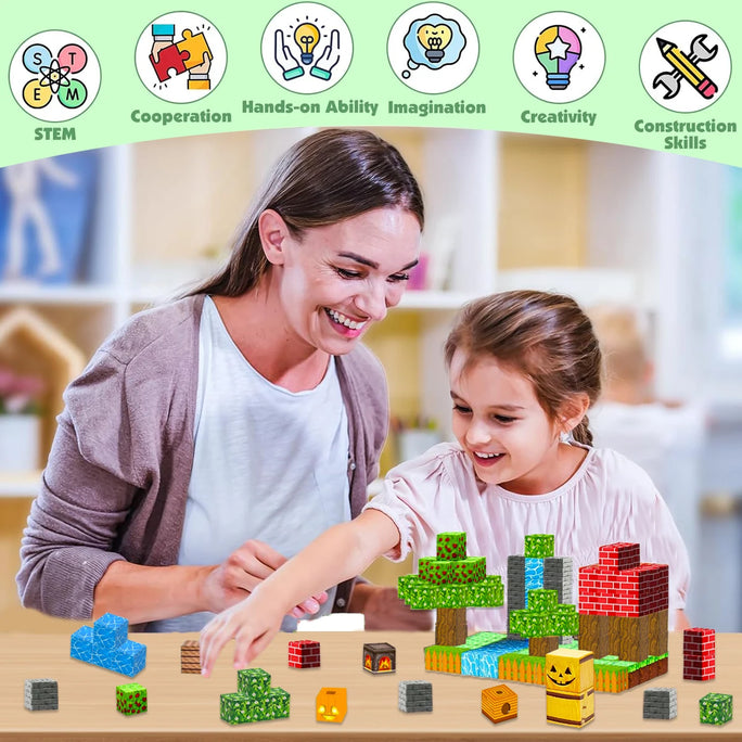 Magnetic Building Blocks Mine World Magnet Cube