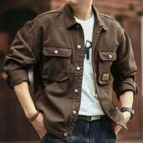 Denim Jackets Man Trendy Cowboy Coat for Men Vintage Autumn