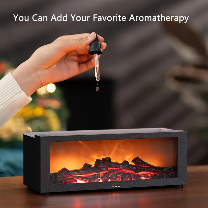 Fireplace Aroma Diffuser 150ml 7 Color Flame