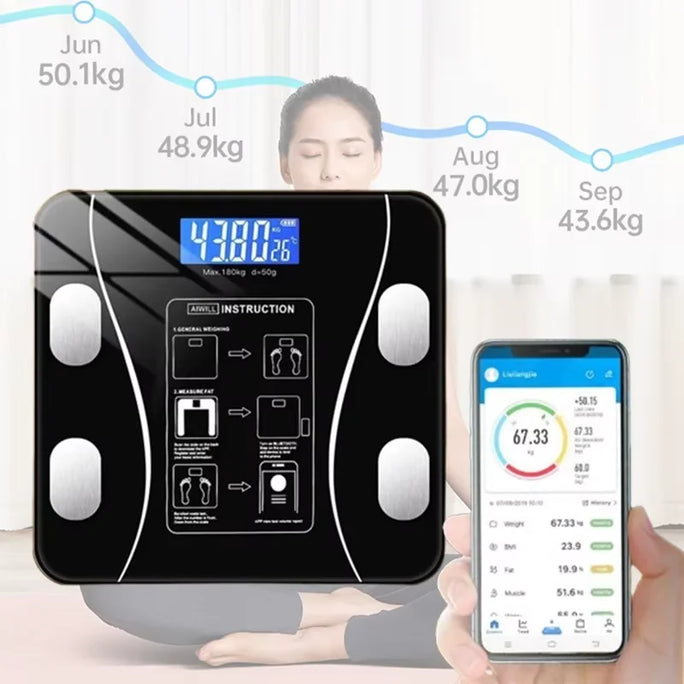 Smart APP synchronized body fat scale bathroom digital scale Bluetooth