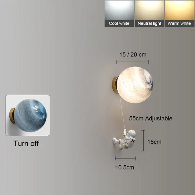 Moon LED Wall Lamp Children's Room Wall Light