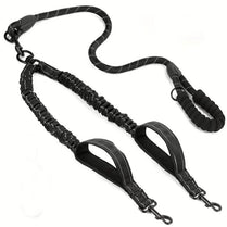 Reflective Double Dog Leash with Two Extra Traffic