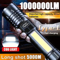 Heinast High Power LED Flashlight Powerful TYPE-C