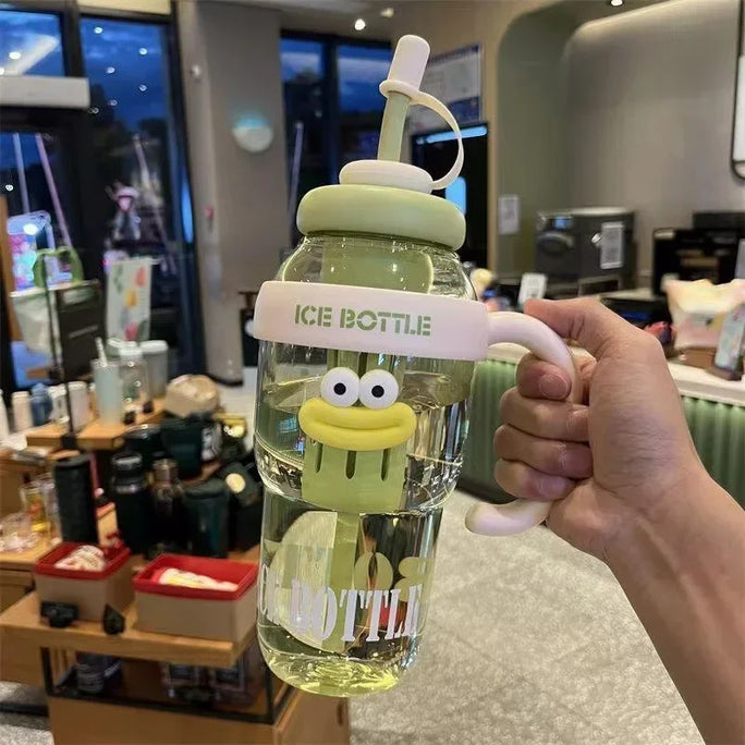 1100ML Sports Water Bottle Cute Aesthetic Large Capacity Straw