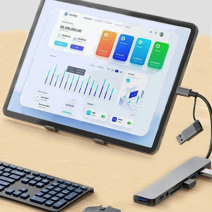 8 In 1 USB C Hub USB 3.0, with 1 X USB 3.0, 3 X USB 2.0 and 1 X USB