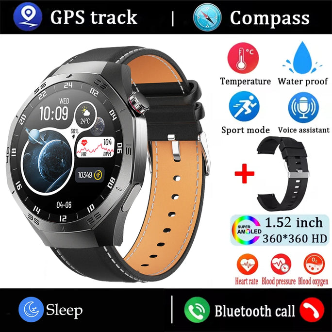 2025 New For Huawei GT5 Pro Smart Watch Men AMOLED Screen GPS