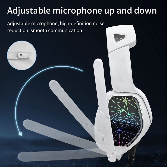 RGB Wired Gaming Headphones Headset with Noise Cancelling