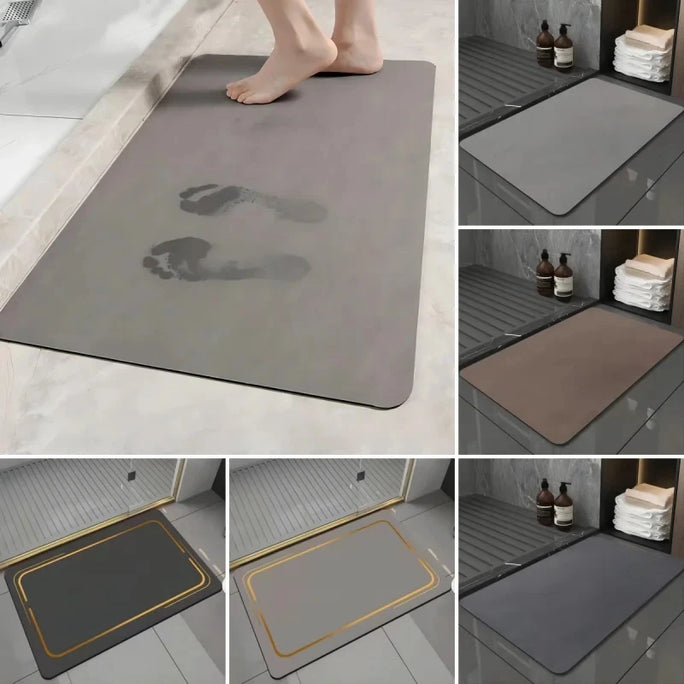 Diatom Mud Bath Mat Bathroom Shower Floor Decor Super Absorbent