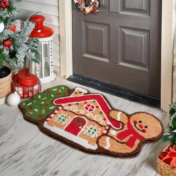 Gingerbread Kitchen Rugs Christmas Doormat Floor Mat