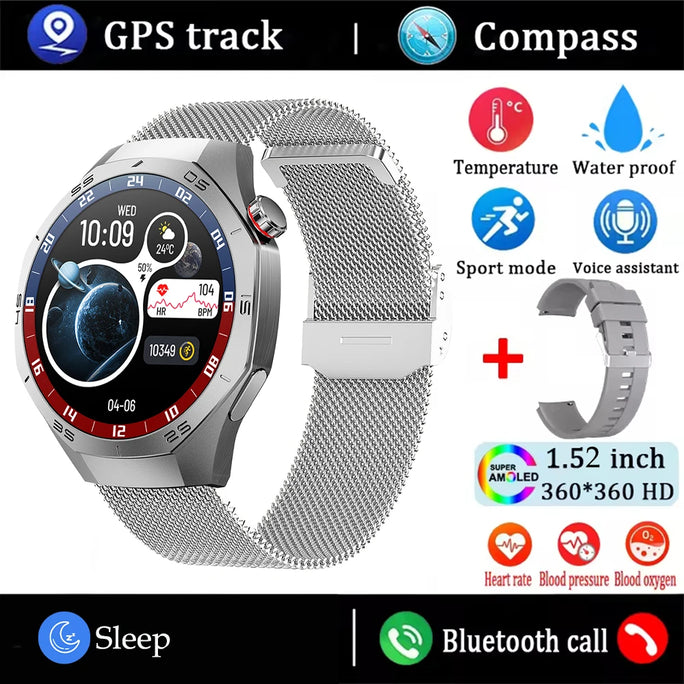 2025 New For Huawei GT5 Pro Smart Watch Men AMOLED Screen GPS