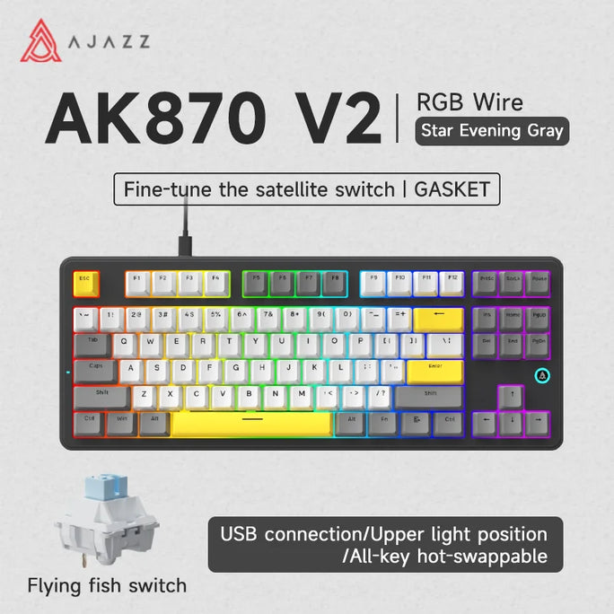 Ajazz AK870 V2 Gaming Mechanical Keyboard Is A