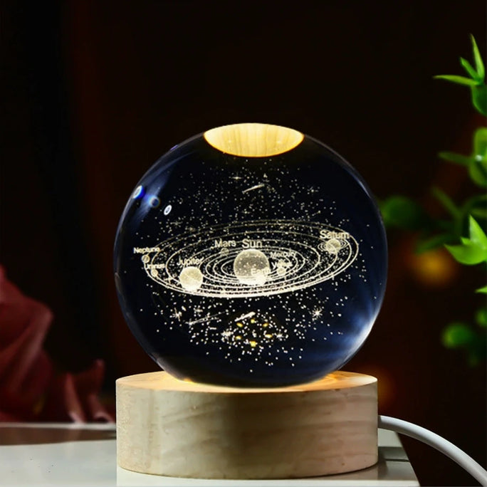 LED Night Light Galaxy Crystal Ball Table