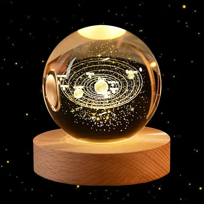 3D Crystal Ball Led Night Light Christmas Creative Gift Holiday Planet Crystal Ball