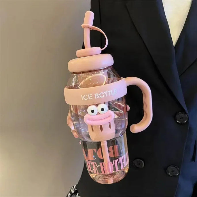 1100ML Sports Water Bottle Cute Aesthetic Large Capacity Straw