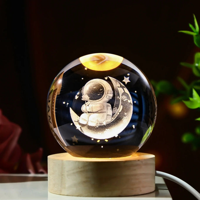 LED Night Light Galaxy Crystal Ball Table