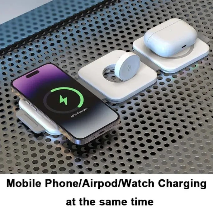 30W Fast Charging Pad Desktop Foldable 3 in 1 Wireless Charger