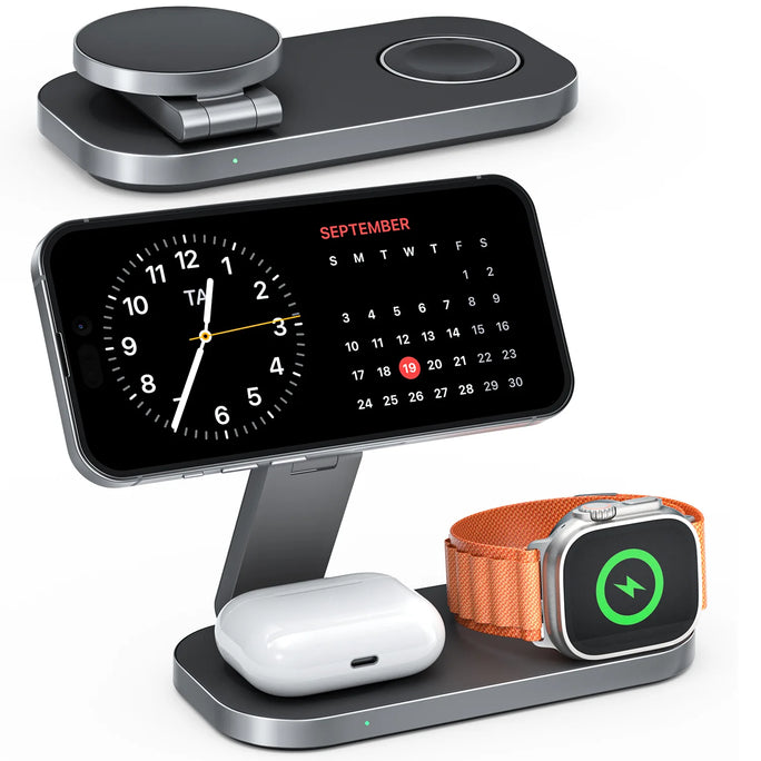 Qi2 15W 3-in-1 Foldable Magnetic Wireless Charger