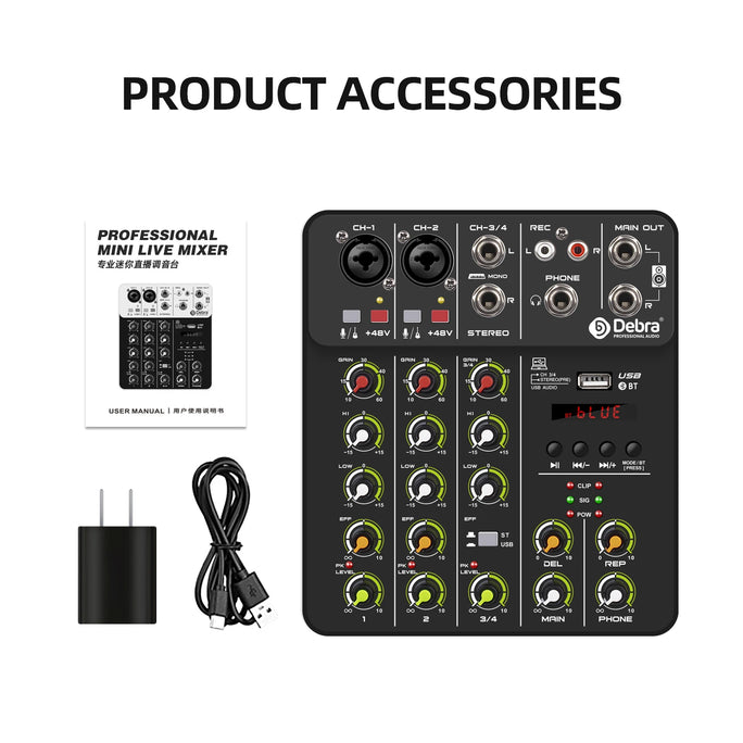 4/8 Channel Audio Mixer DJ Controller Sound Mixing Console