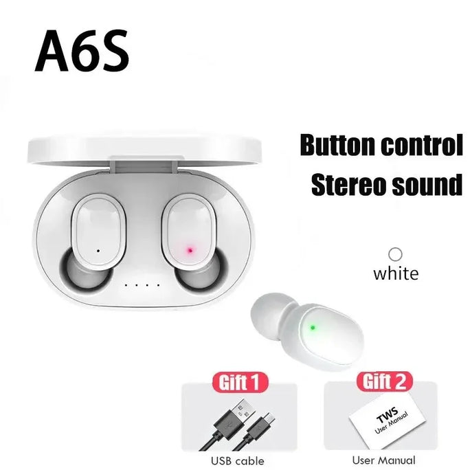 TWS A6S Wireless Bluetooth Headset Earbuds  Earphone Bluetooth