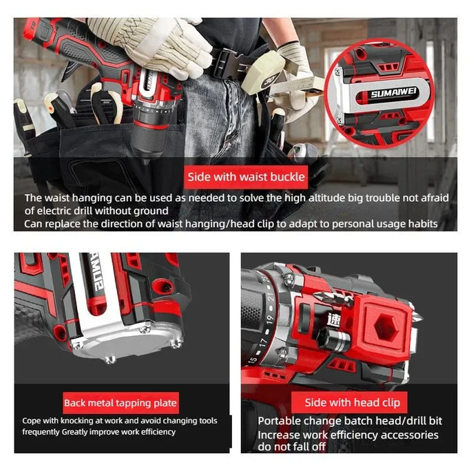 Brushless Electric Drill Tapping Cordless Impact Drill Metal